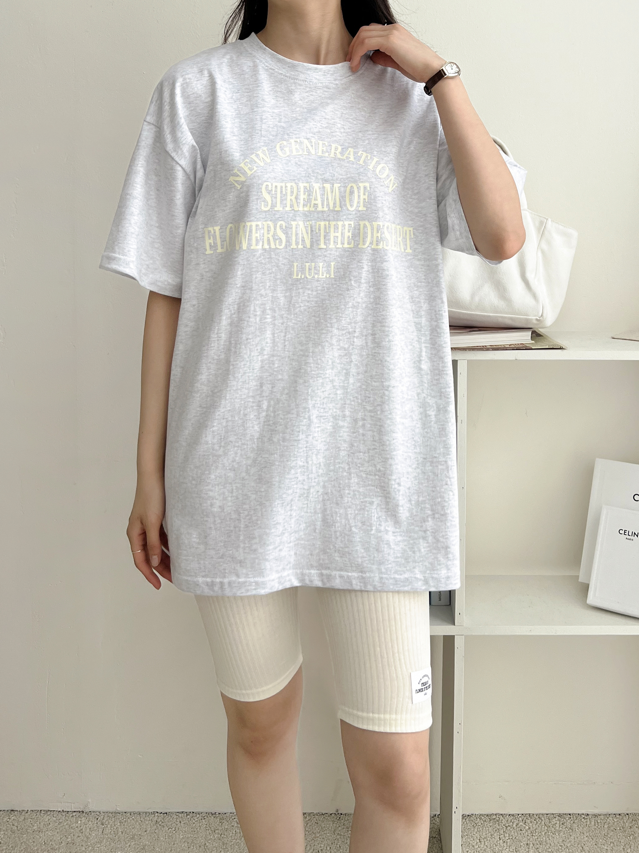 レタリング半袖ルーズTシャツ&パッチハーフレギンスSET | 詳細画像10