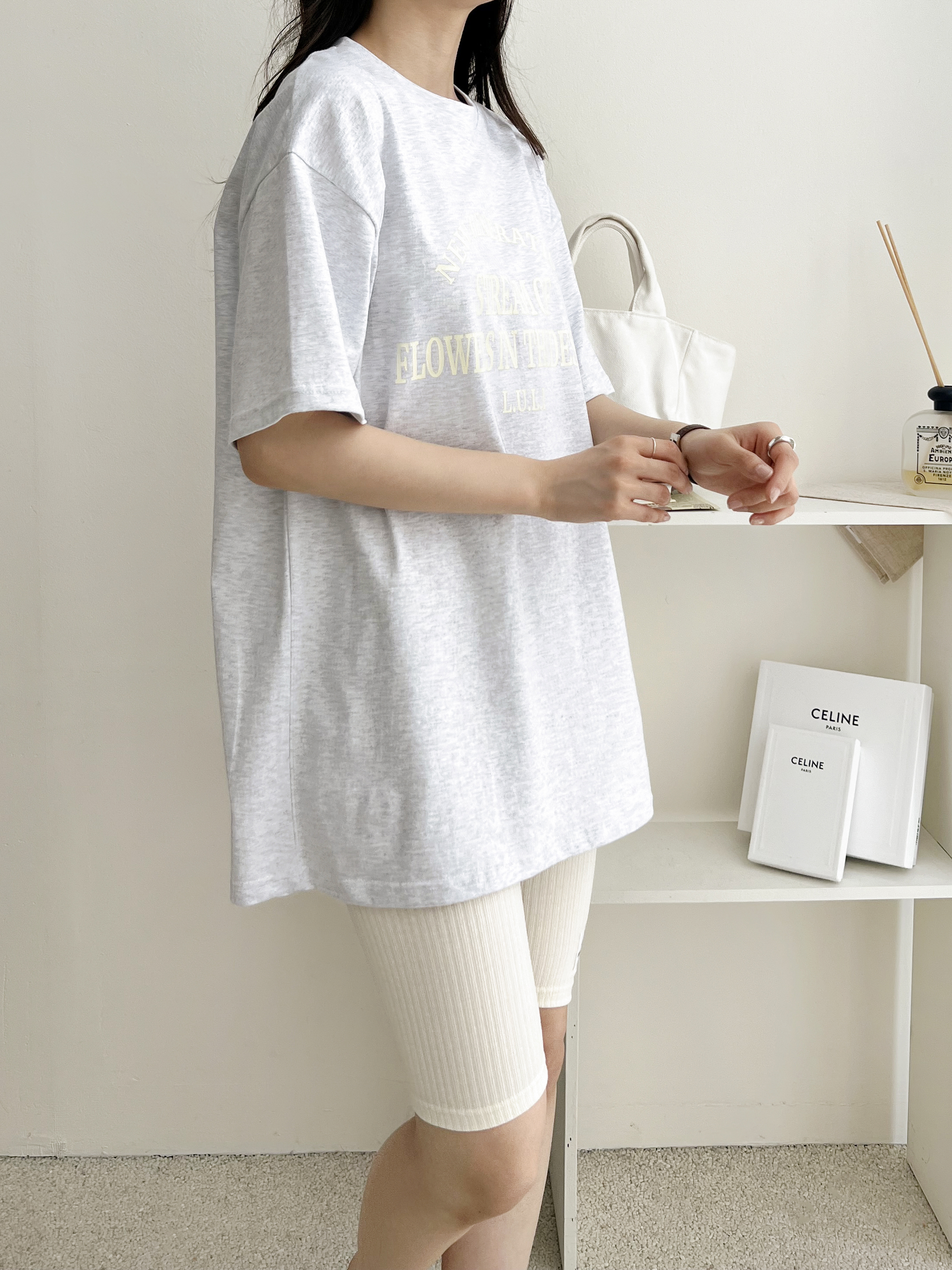 レタリング半袖ルーズTシャツ&パッチハーフレギンスSET | 詳細画像11