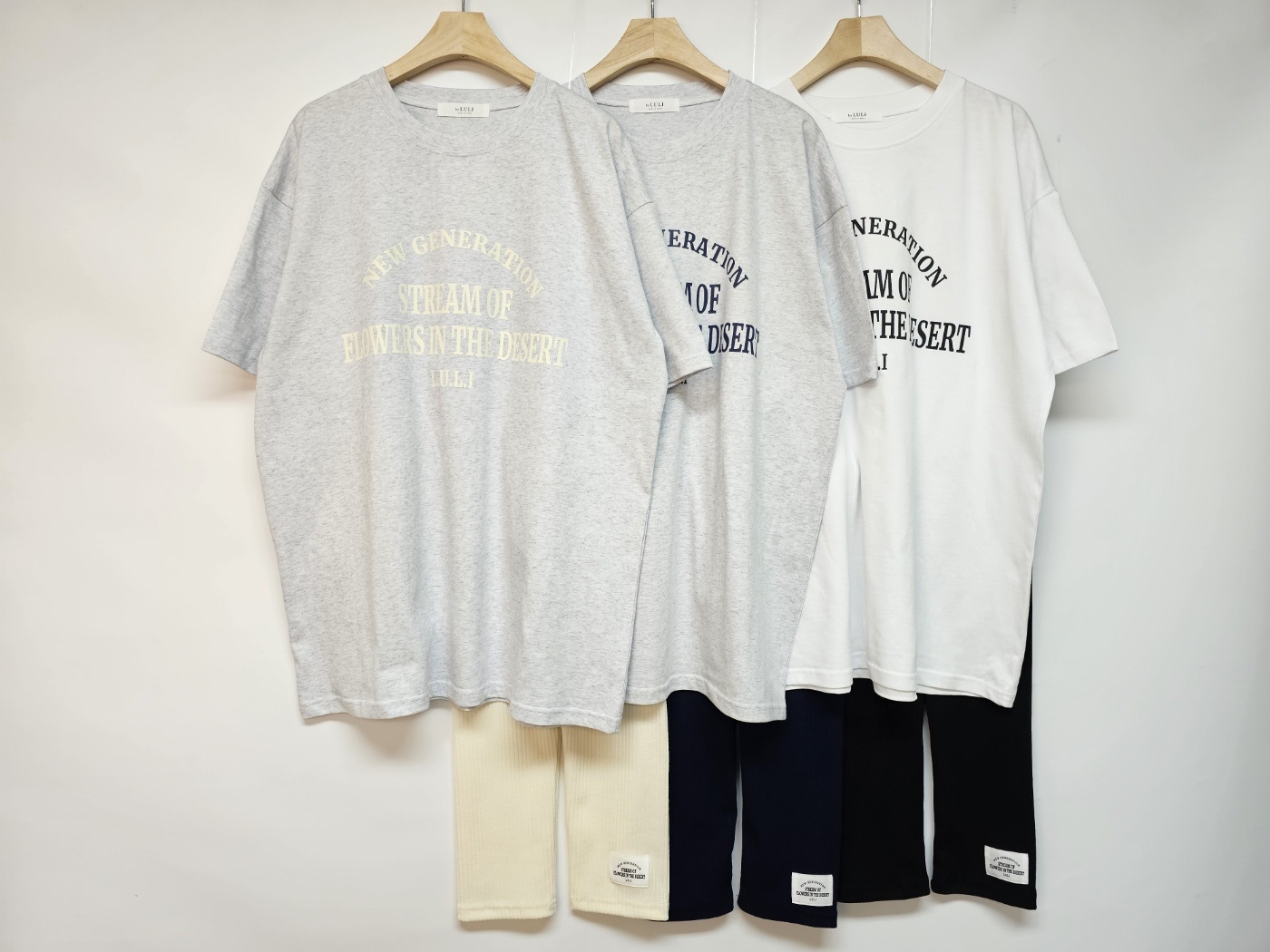 レタリング半袖ルーズTシャツ&パッチハーフレギンスSET | 詳細画像16