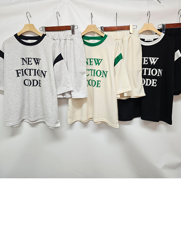 NEW配色半袖Tシャツ&ウエストゴムハーフパンツSET | 詳細画像13