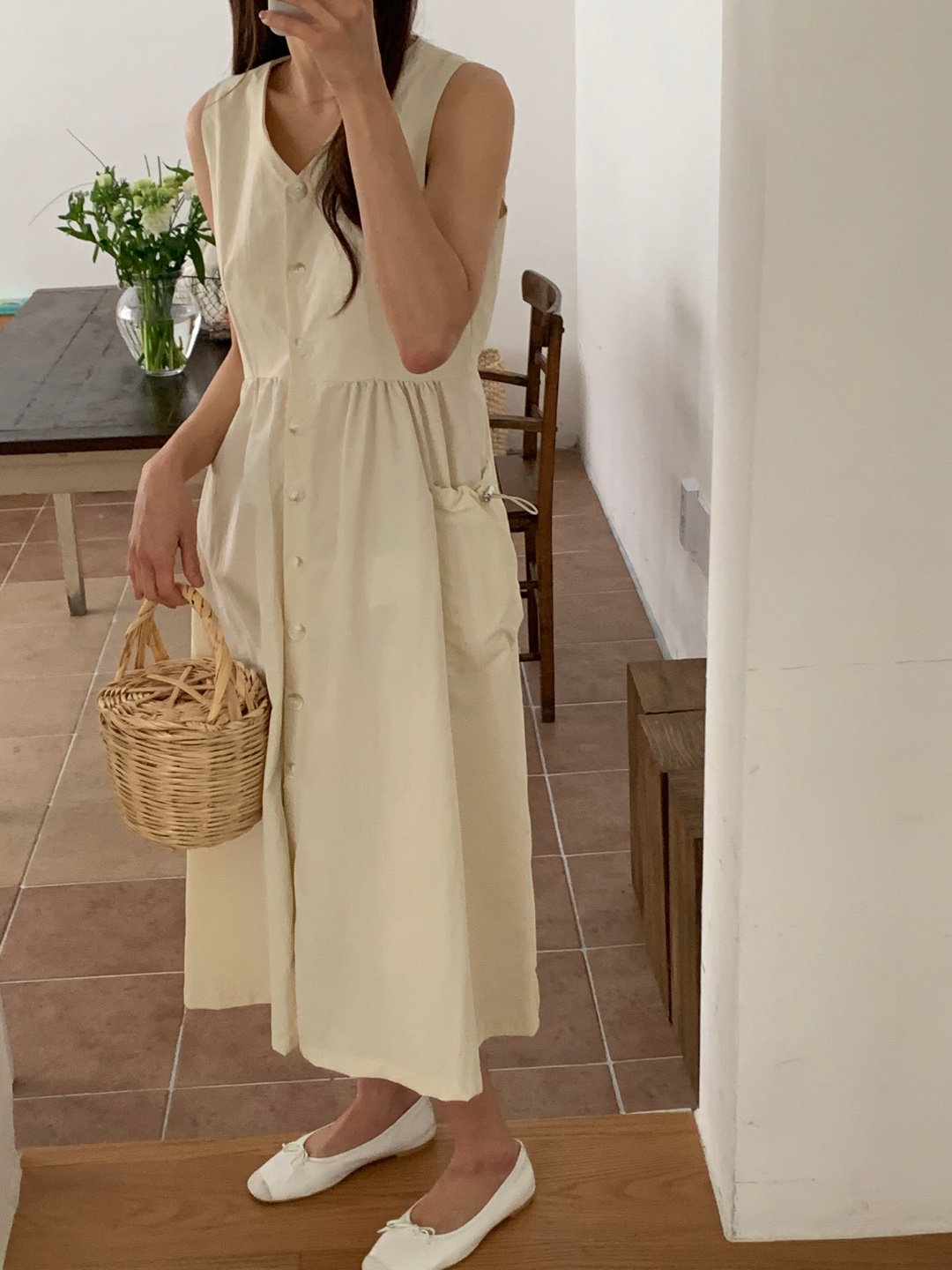 ドローコードポケットノースリフレアワンピース | 詳細画像2