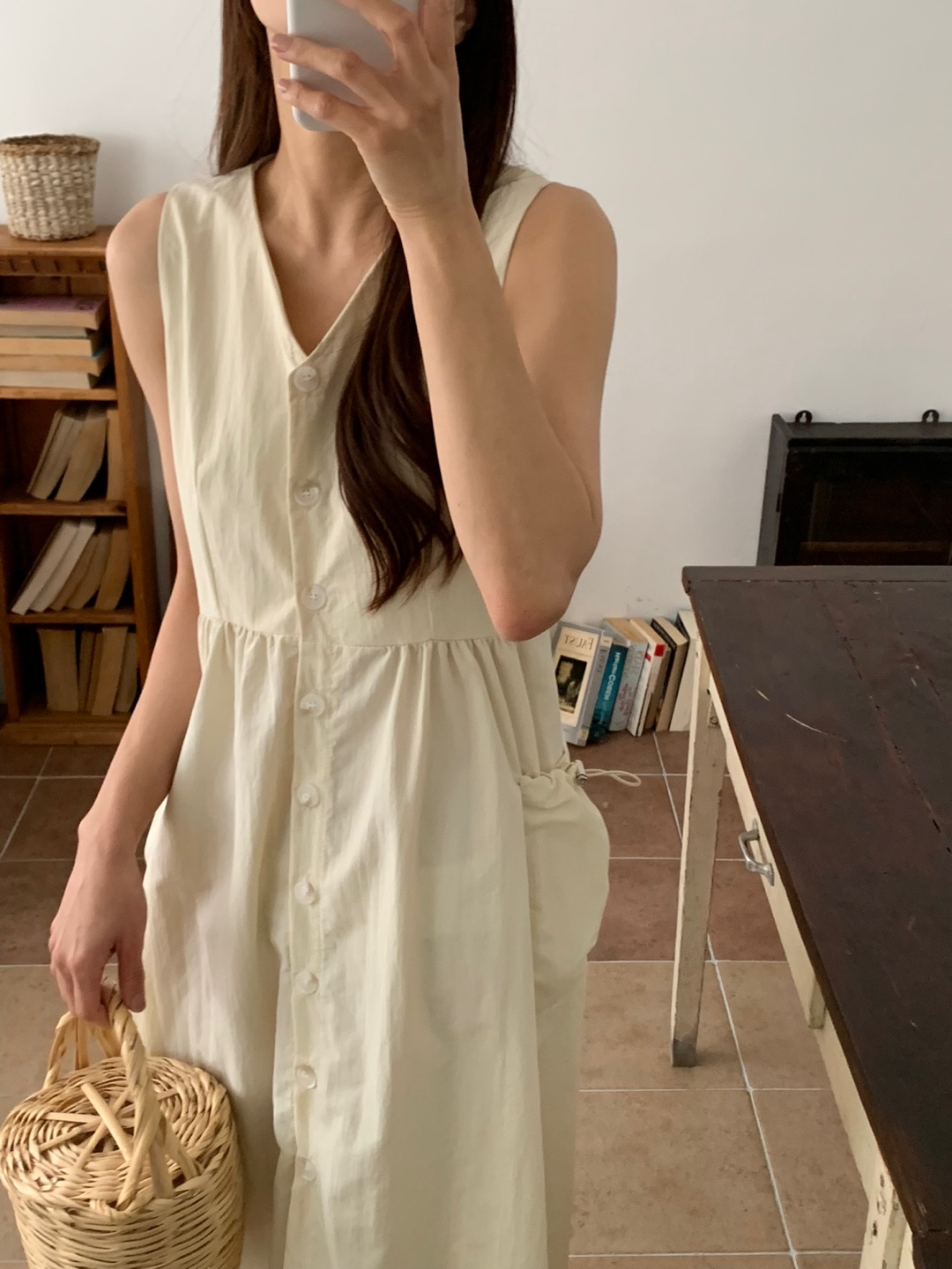 ドローコードポケットノースリフレアワンピース | 詳細画像6