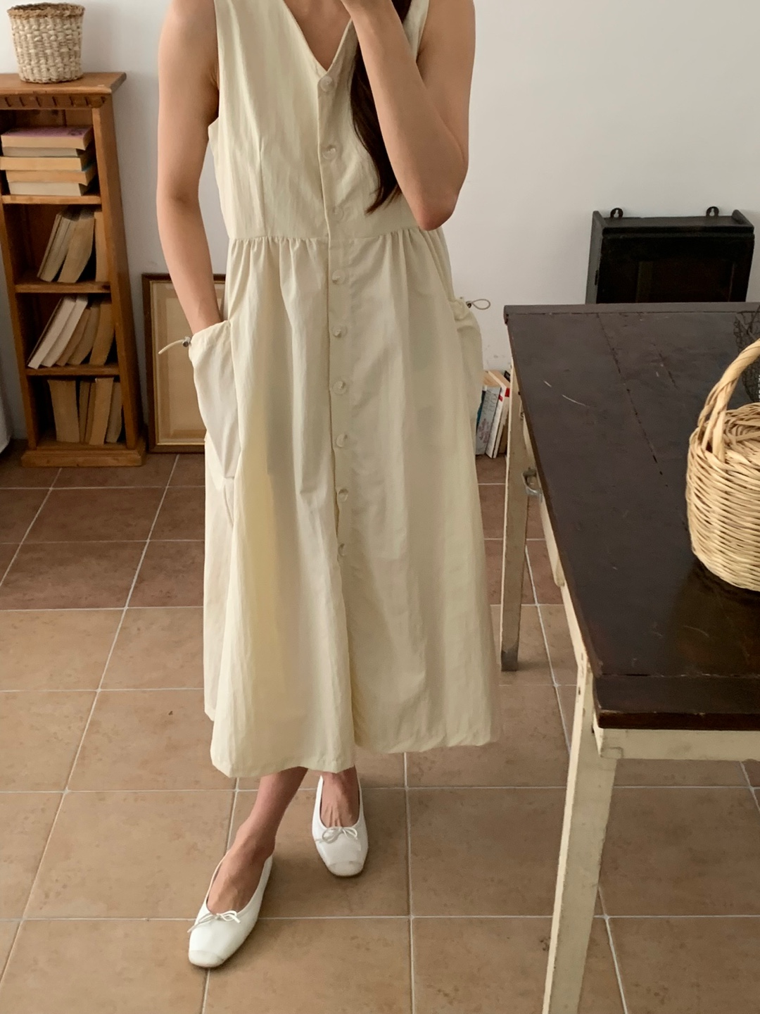 ドローコードポケットノースリフレアワンピース | 詳細画像9