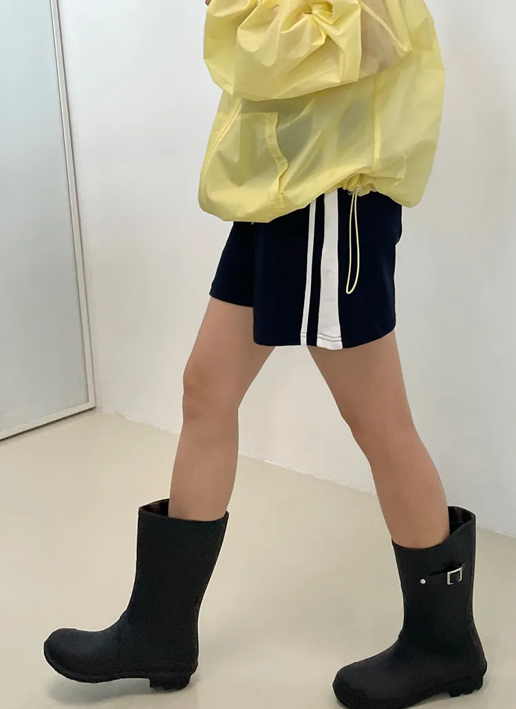 配色ラインドロストハーフスウェットパンツ | twobing | 詳細画像1
