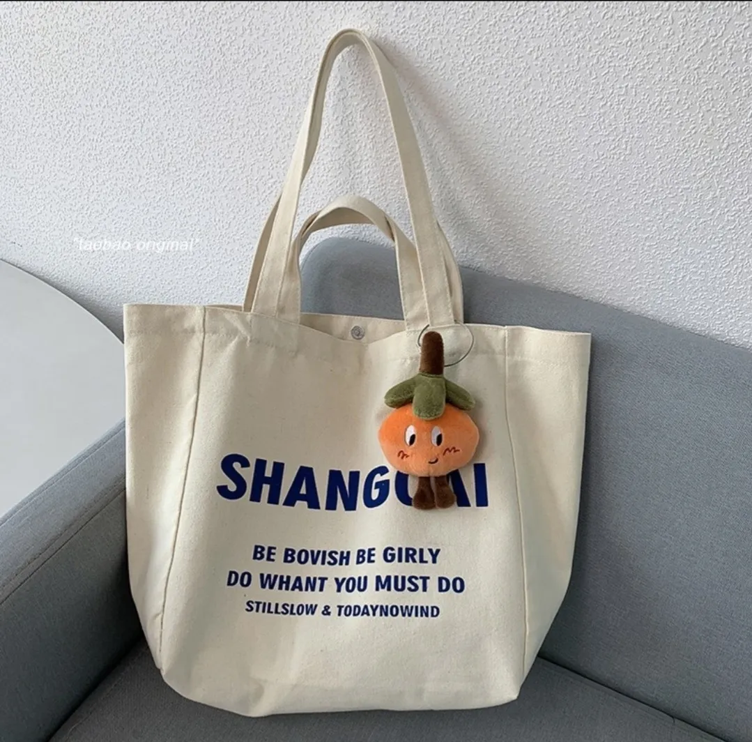 2TYPEプリントダブルハンドルキャンバストートバッグ | 詳細画像1