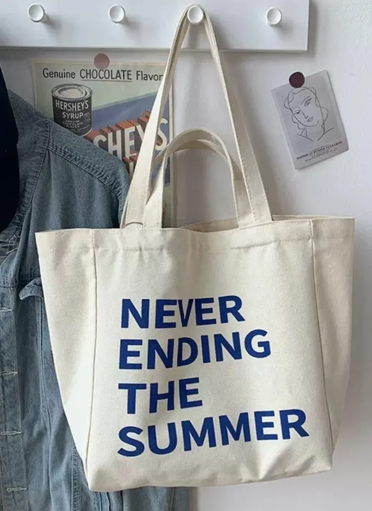 ダブルハンドルレタリングキャンバスバッグ | 詳細画像1