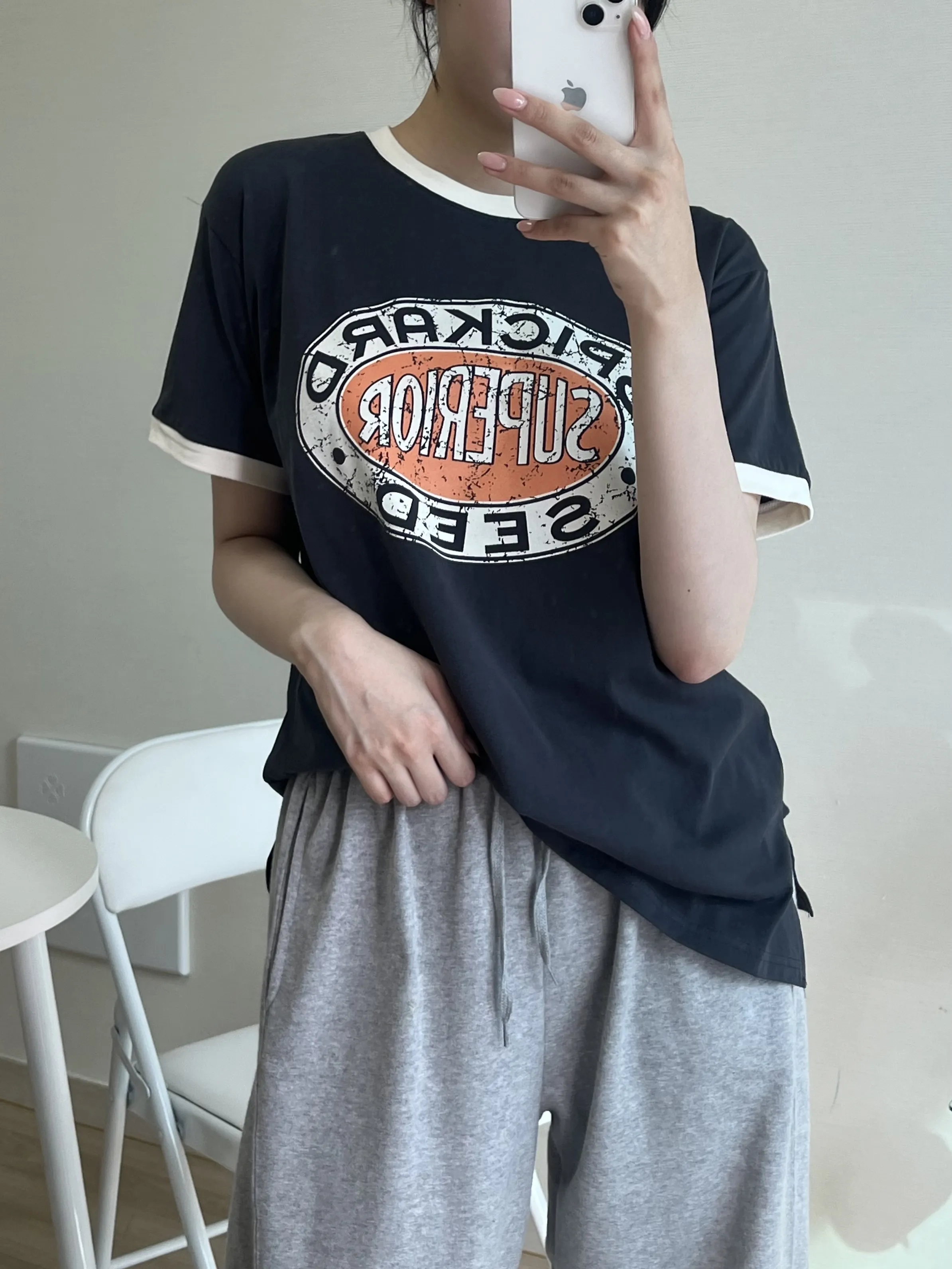 オーバルプリント半袖リンガーTシャツ | 詳細画像1