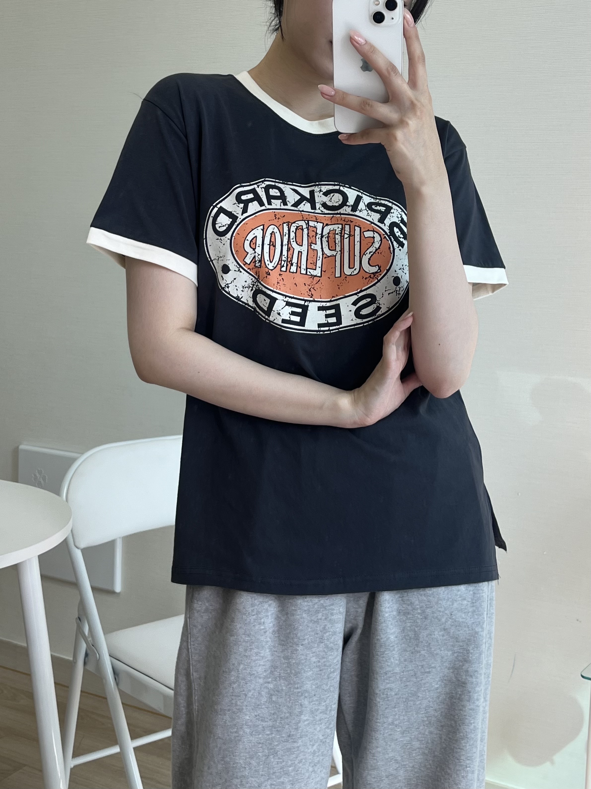 オーバルプリント半袖リンガーTシャツ | 詳細画像3
