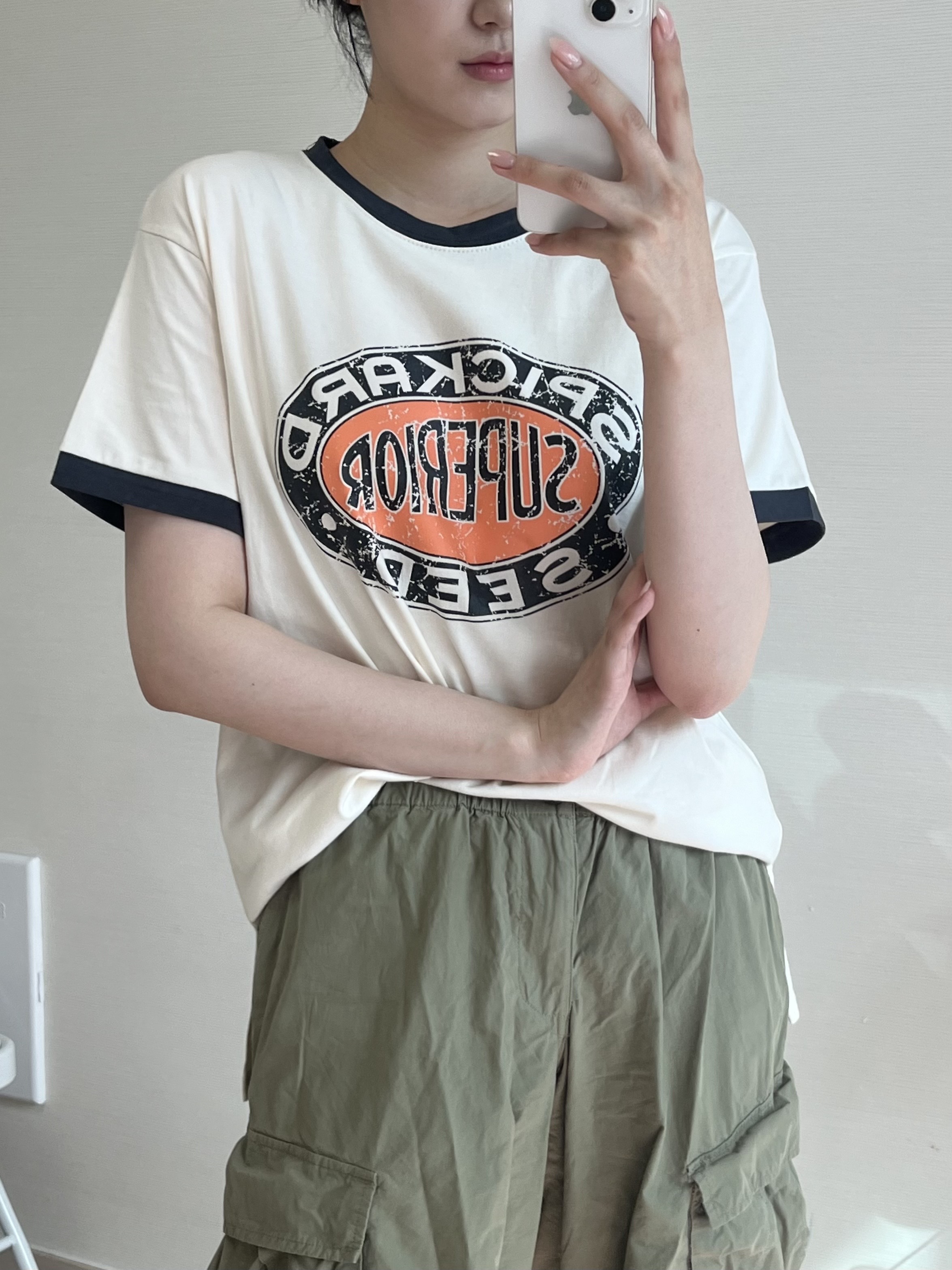 オーバルプリント半袖リンガーTシャツ | 詳細画像9