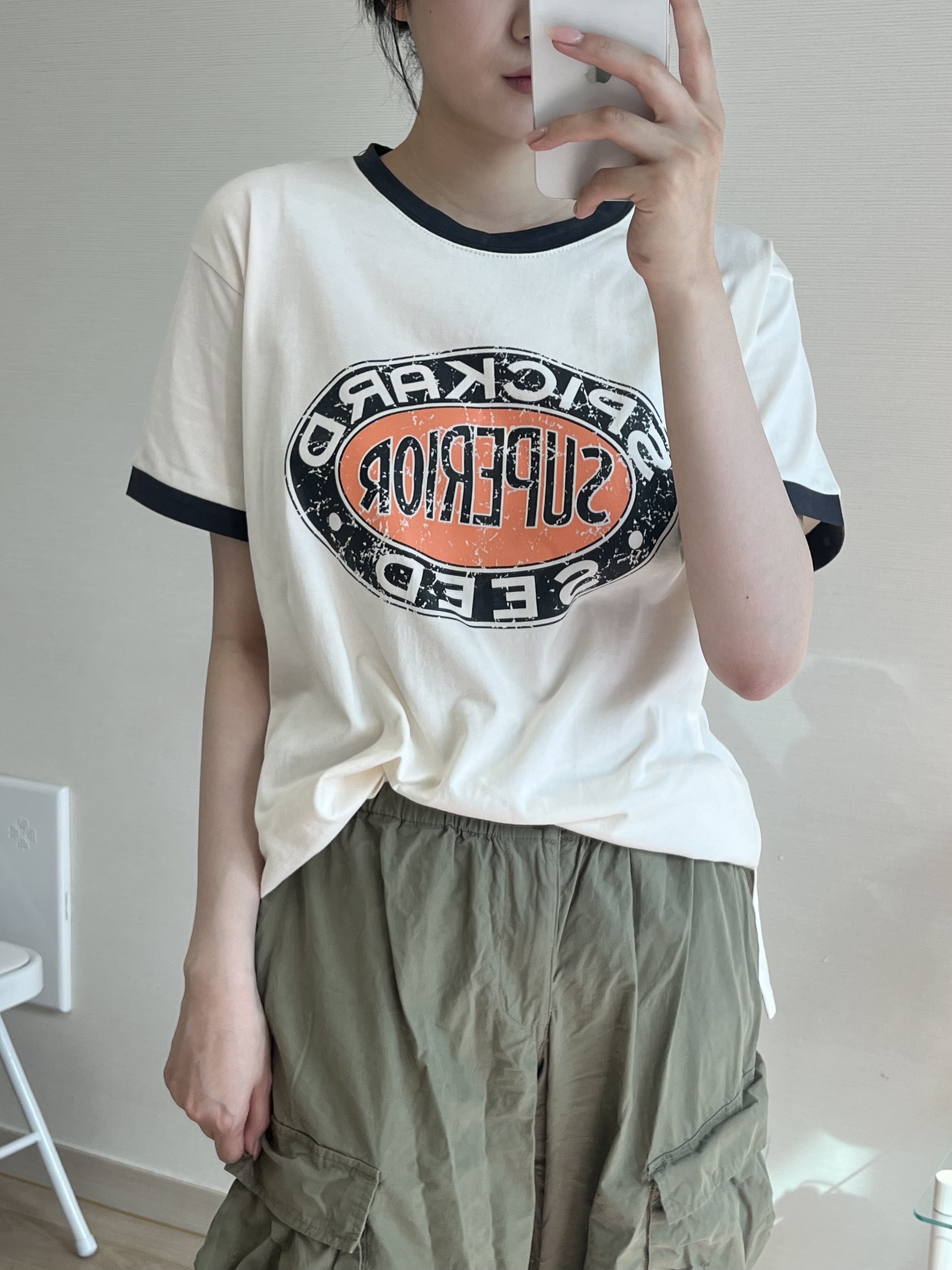 オーバルプリント半袖リンガーTシャツ | 詳細画像10