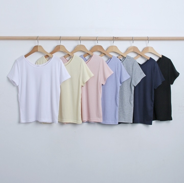 ワイドラウンドネックリブ半袖Tシャツ | 詳細画像7