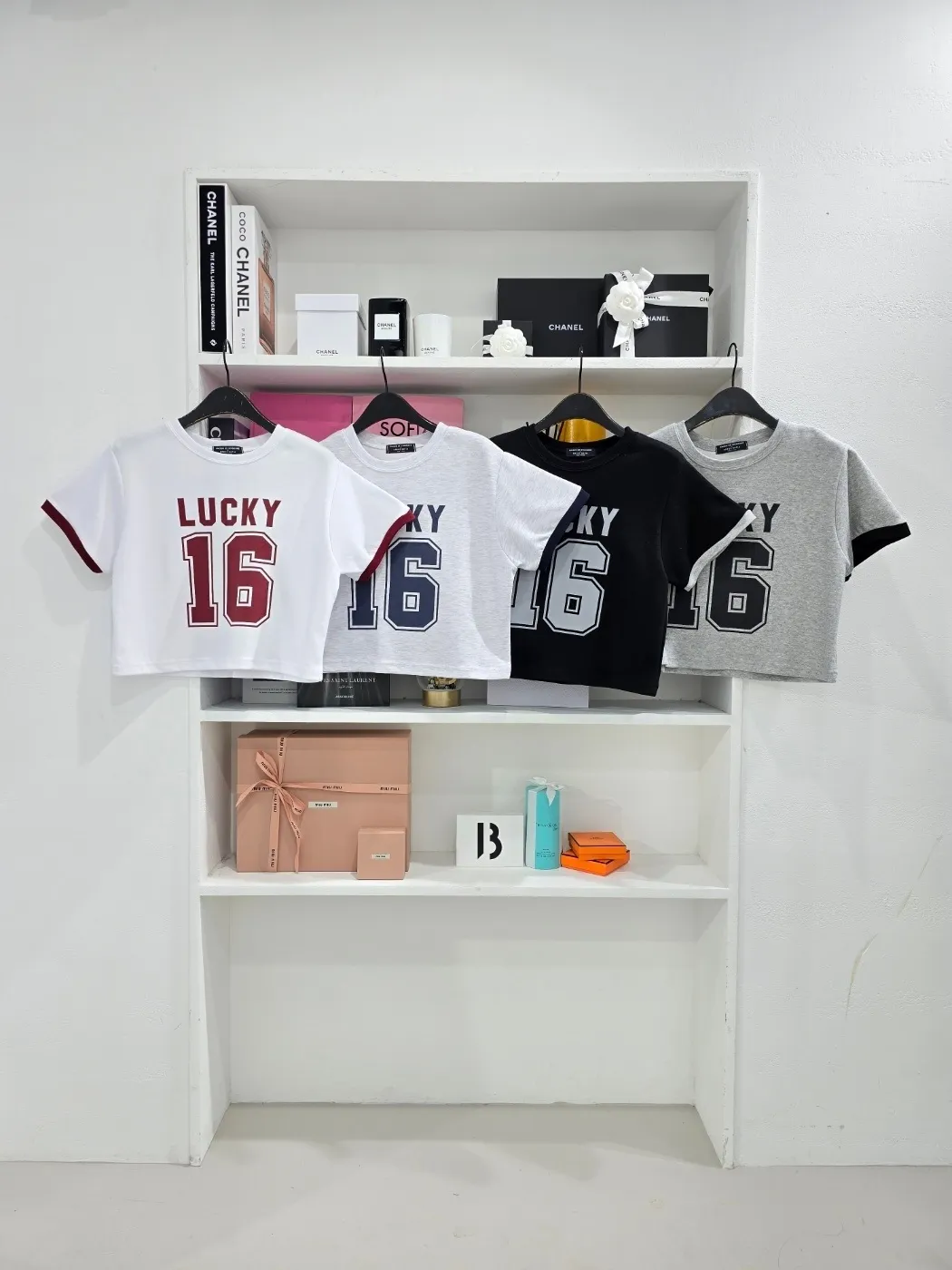 LUCKY16配色クロップド半袖Tシャツ | 詳細画像1