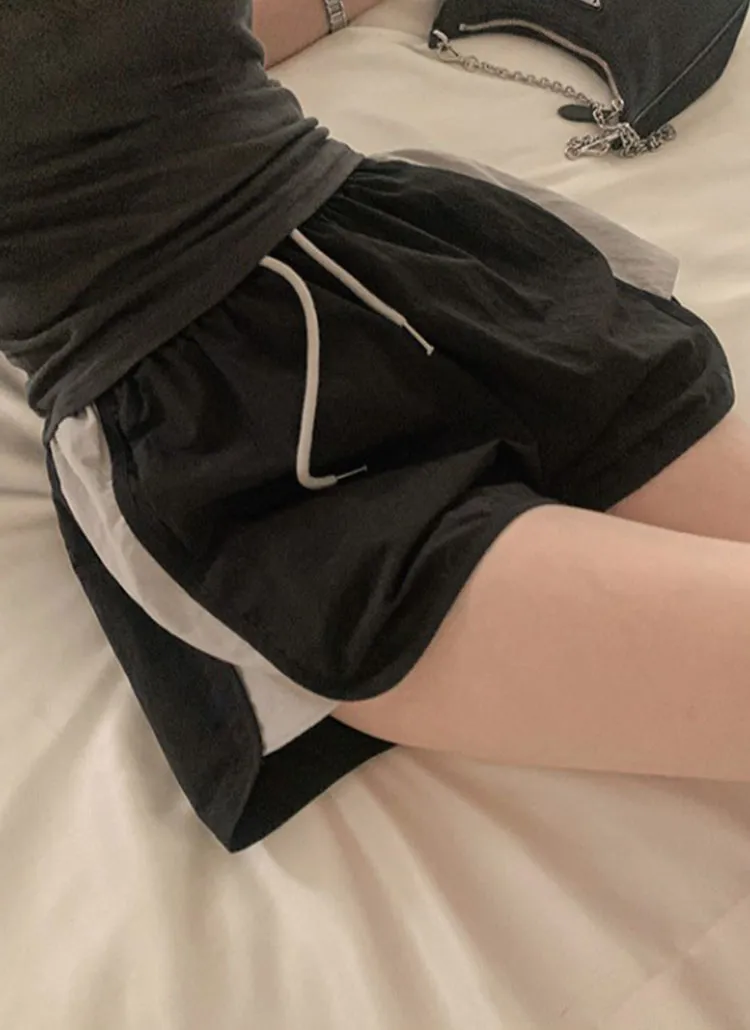 ナイロンハイウエスト配色ショートパンツ | highclassic | 詳細画像1
