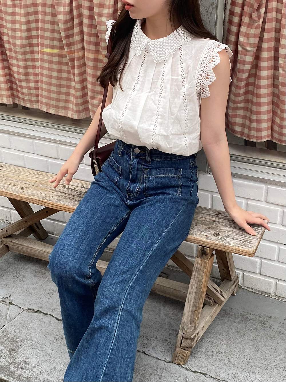 ステッチポケットフレアデニムパンツ | レディースファッション通販