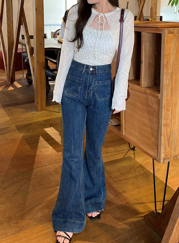 デニムフレアジャケット flower（フラワー）の「デニムフレアジャケット（ノーカラージャケット