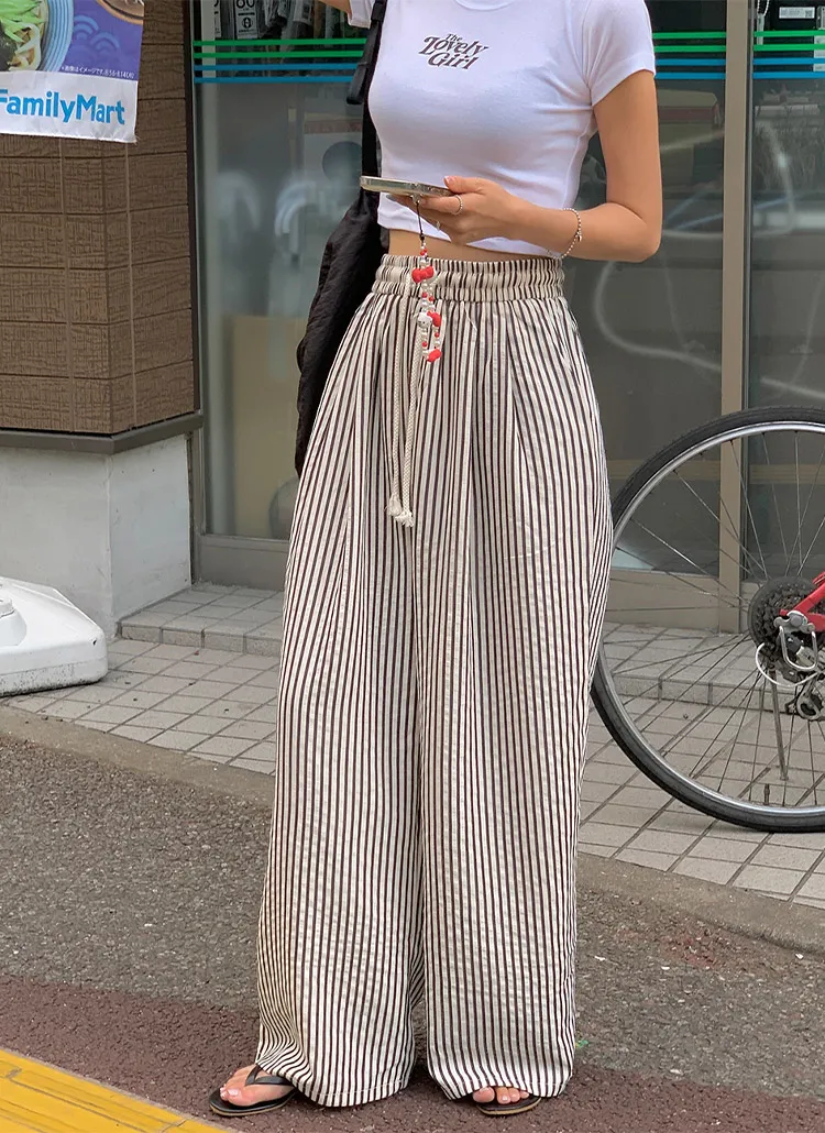 タッセルドロストストライプパンツ | mingpiece | 詳細画像1