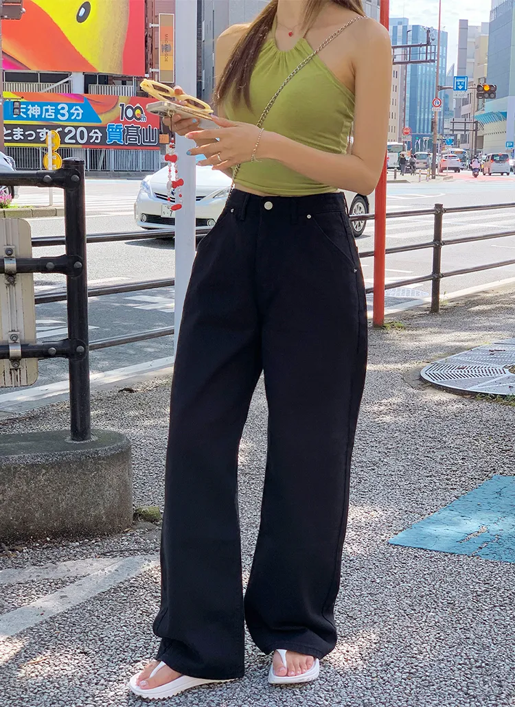 ルーズワイドブラックデニムパンツ | mingpiece | 詳細画像1