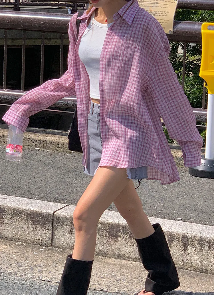 リンクルチェックボクシーシャツ | mingpiece | 詳細画像1