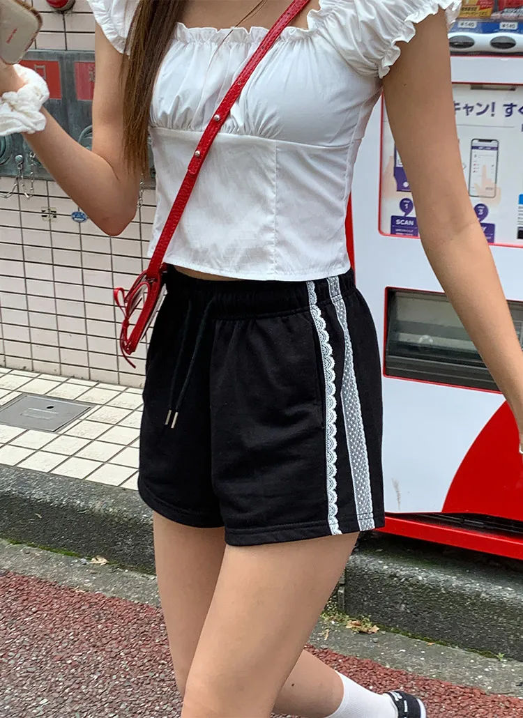 レースラインショートスウェットパンツ | mingpiece | 詳細画像1