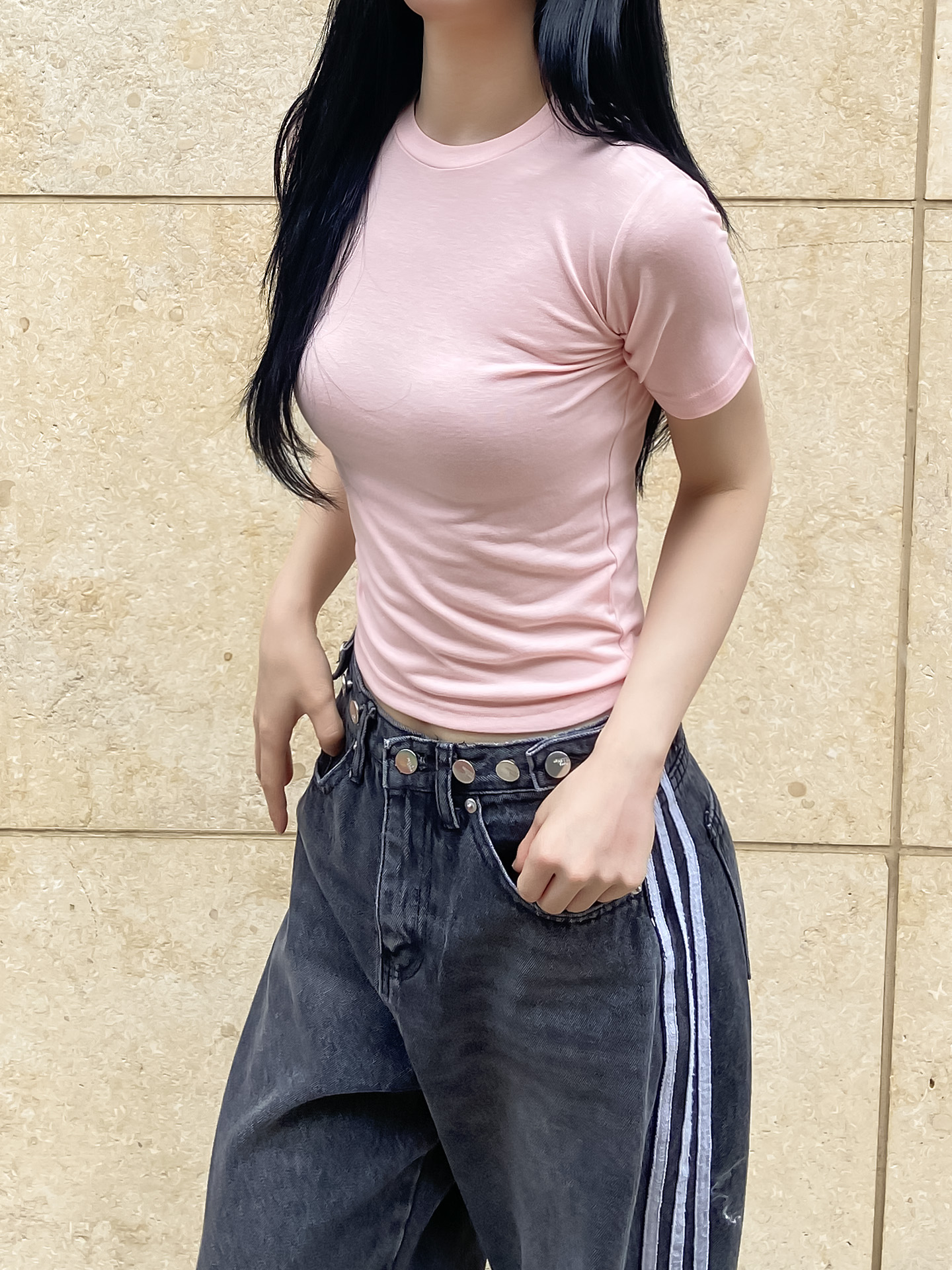 クロップドスリム半袖Tシャツ | 詳細画像13