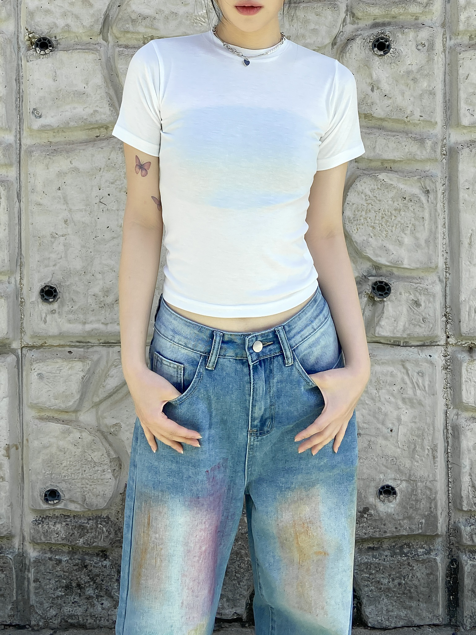 クロップドスリム半袖Tシャツ | 詳細画像7