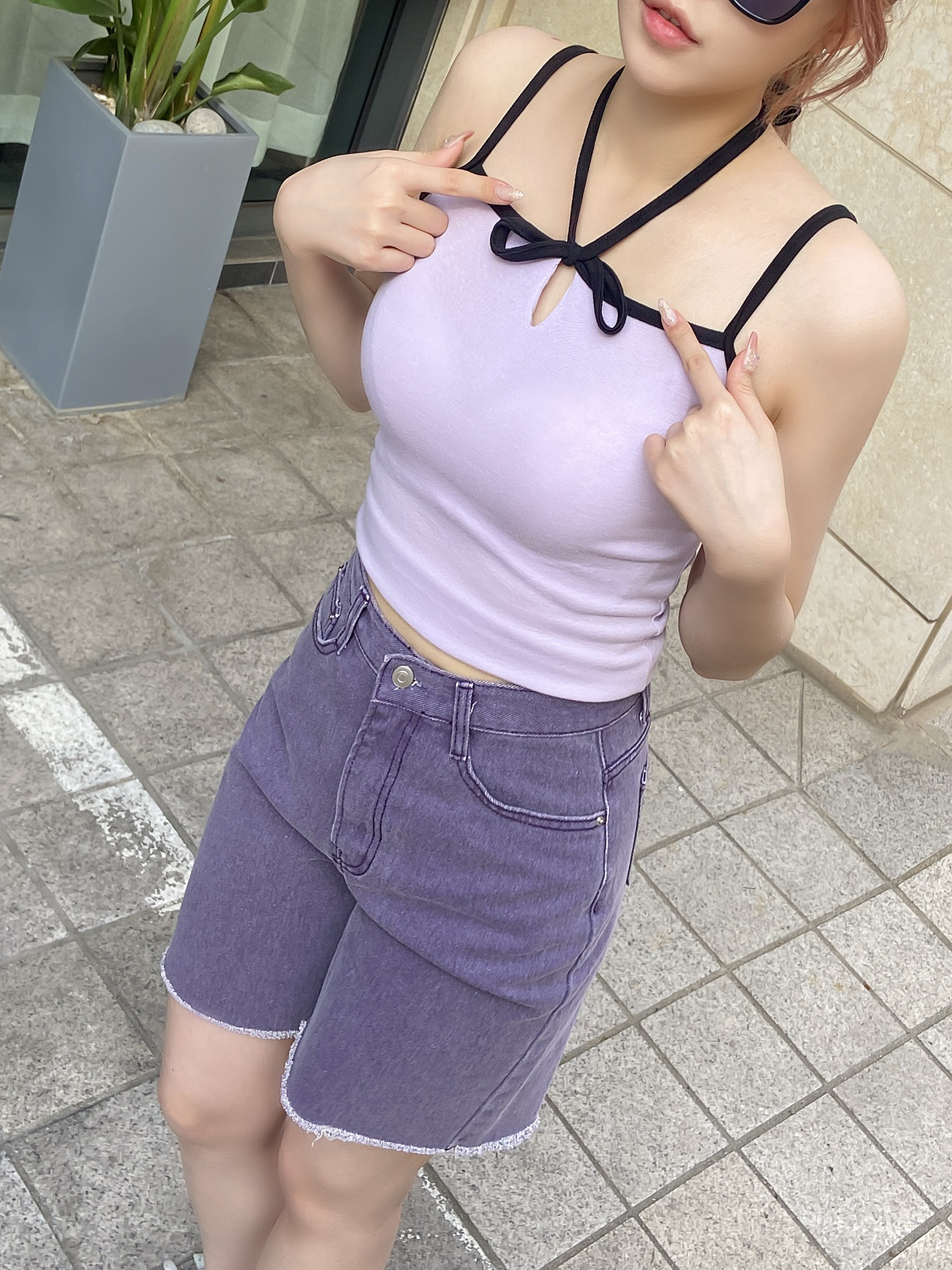 配色ホルターネッククロップドキャミソール | 詳細画像7