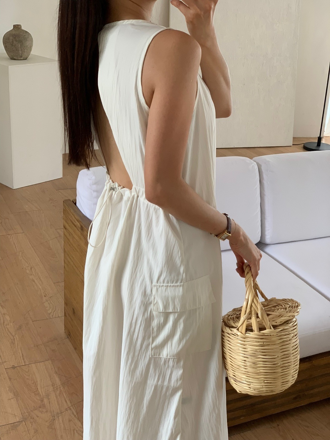 バックレスドローコードカーゴノースリワンピース | 詳細画像7