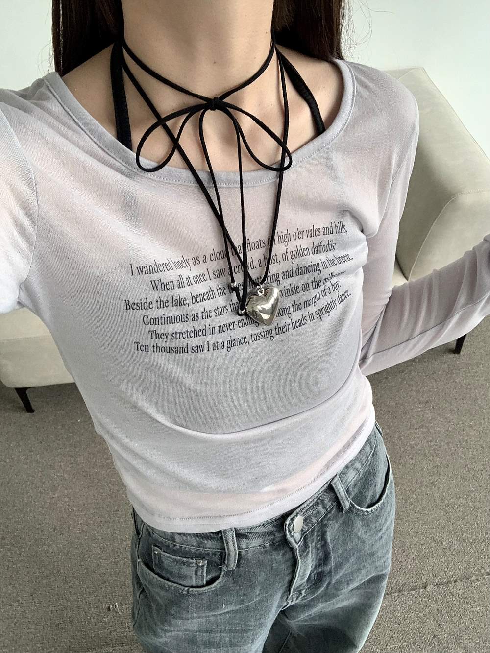 レタリングシアー長袖Tシャツ | 詳細画像2