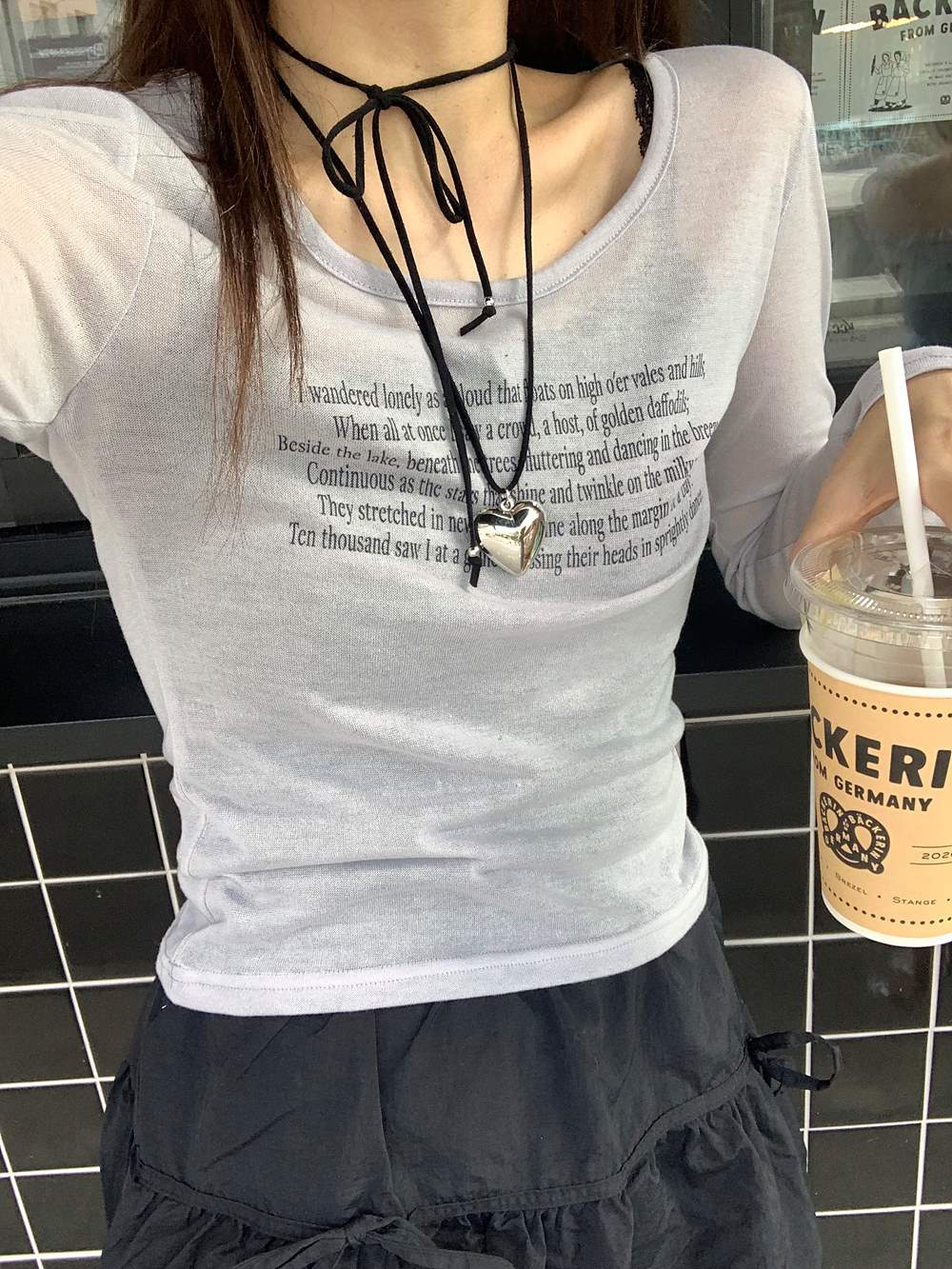 レタリングシアー長袖Tシャツ | 詳細画像4