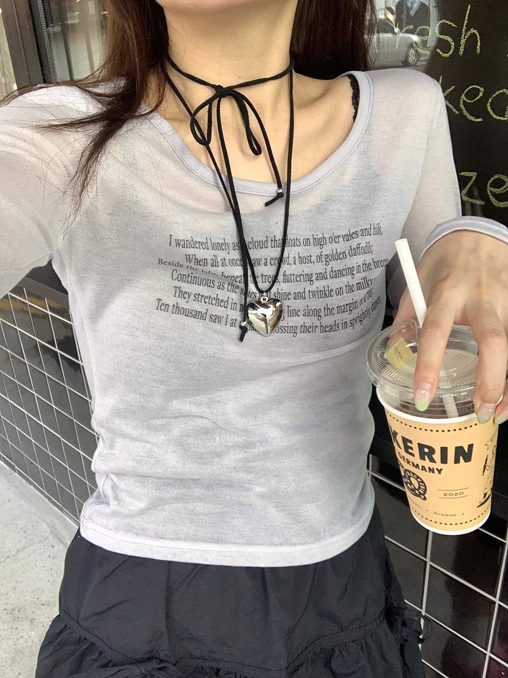 レタリングシアー長袖Tシャツ | 詳細画像5