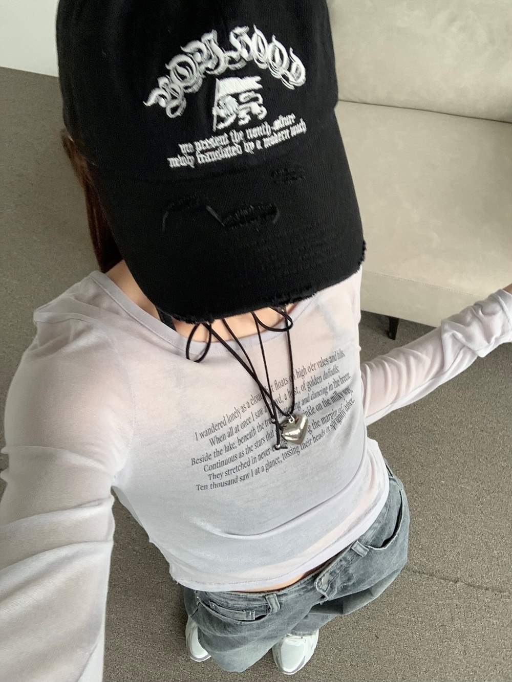 レタリングシアー長袖Tシャツ | 詳細画像6