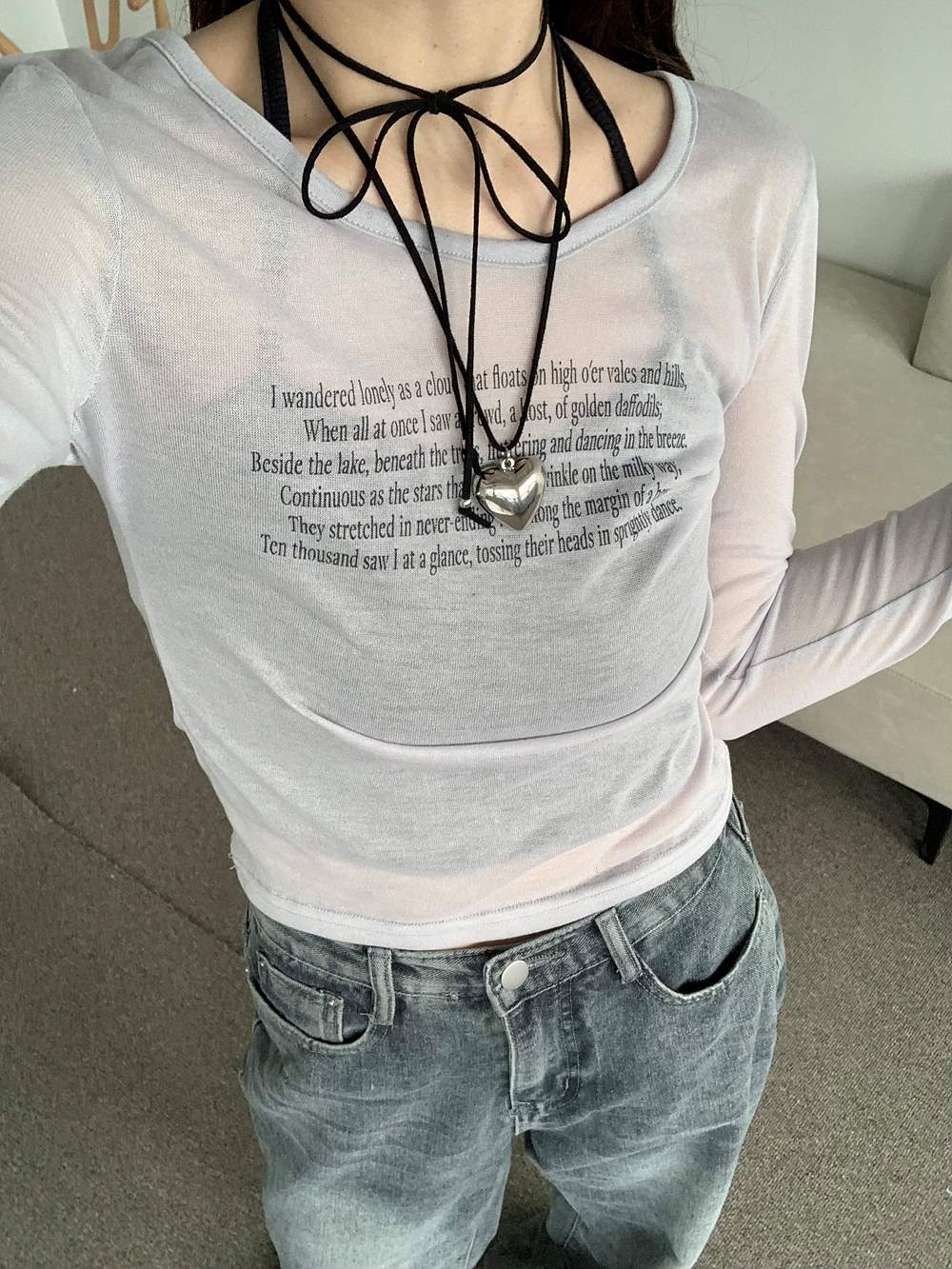 レタリングシアー長袖Tシャツ | 詳細画像7