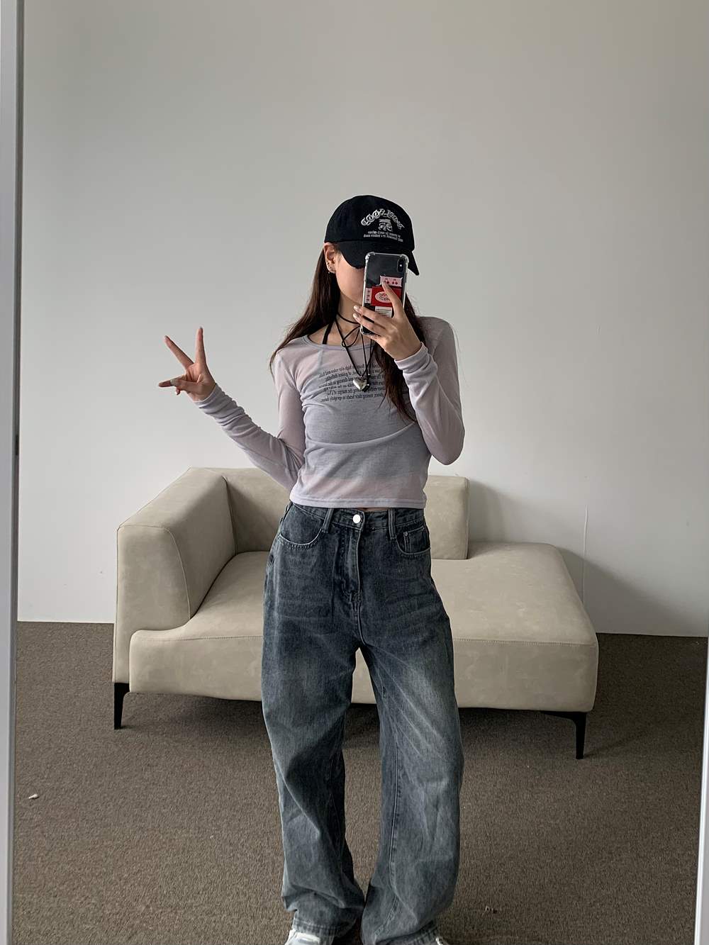 レタリングシアー長袖Tシャツ | 詳細画像8