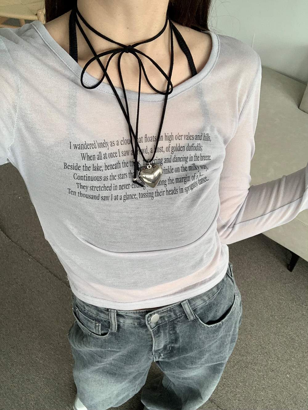 レタリングシアー長袖Tシャツ | 詳細画像9