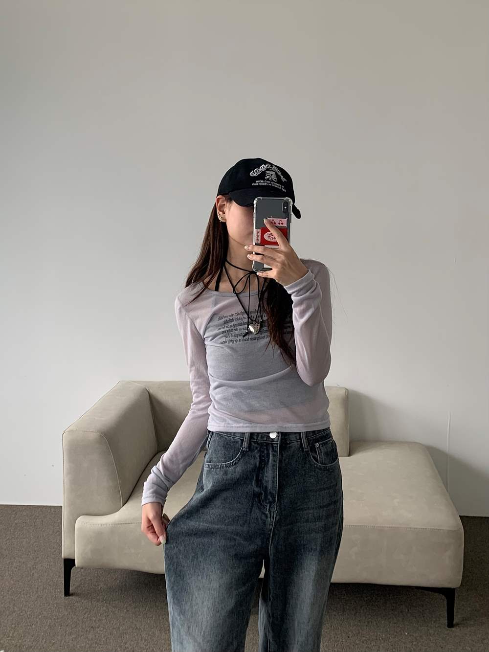 レタリングシアー長袖Tシャツ | 詳細画像11