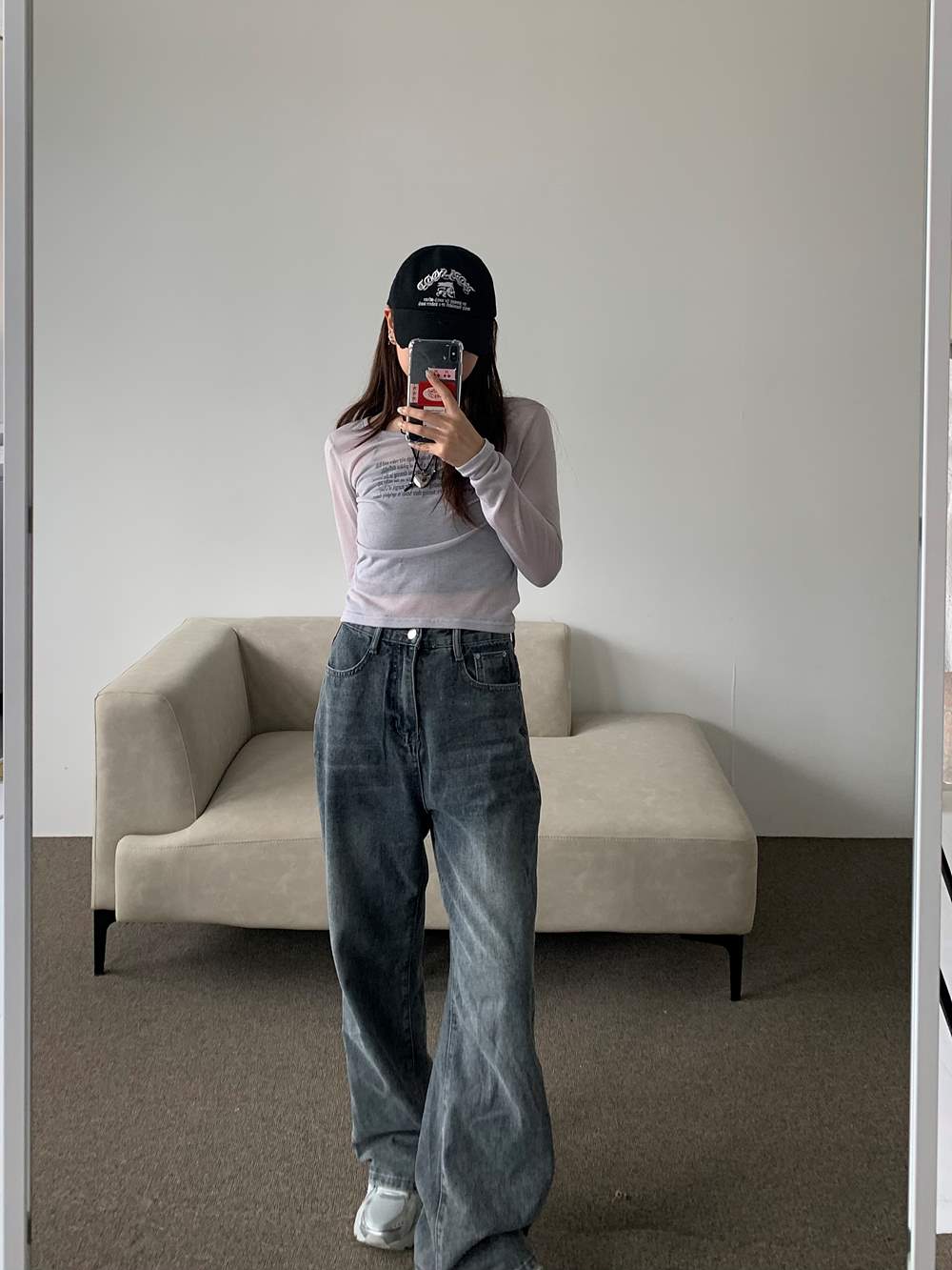 レタリングシアー長袖Tシャツ | 詳細画像12