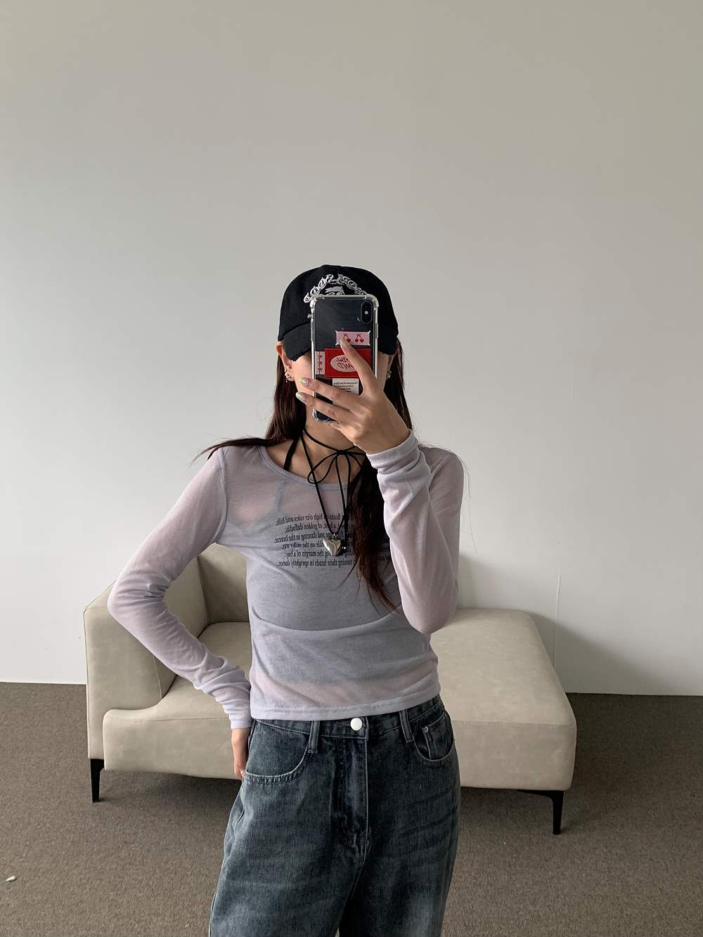 レタリングシアー長袖Tシャツ | 詳細画像14