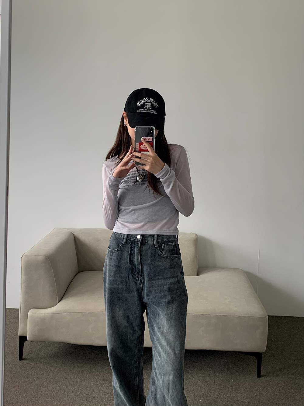 レタリングシアー長袖Tシャツ | 詳細画像15