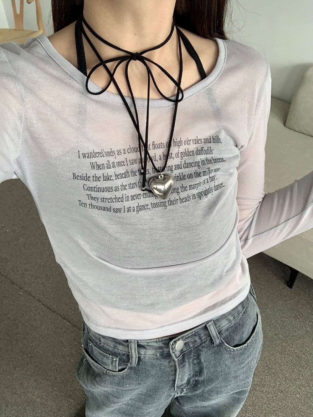 レタリングシアー長袖Tシャツ | 詳細画像16