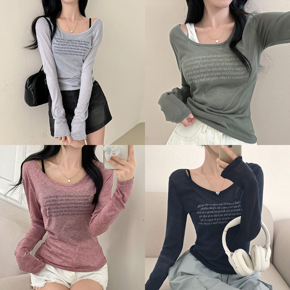 レタリングシアー長袖Tシャツ | 詳細画像19