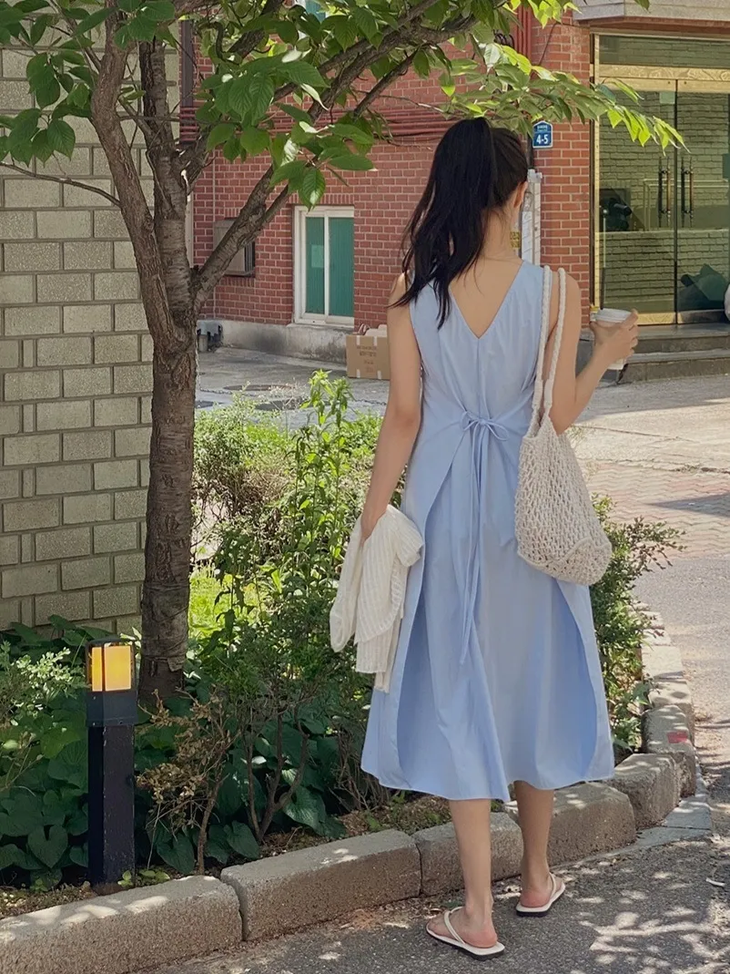 バックVカットリボンノースリワンピース | 詳細画像1