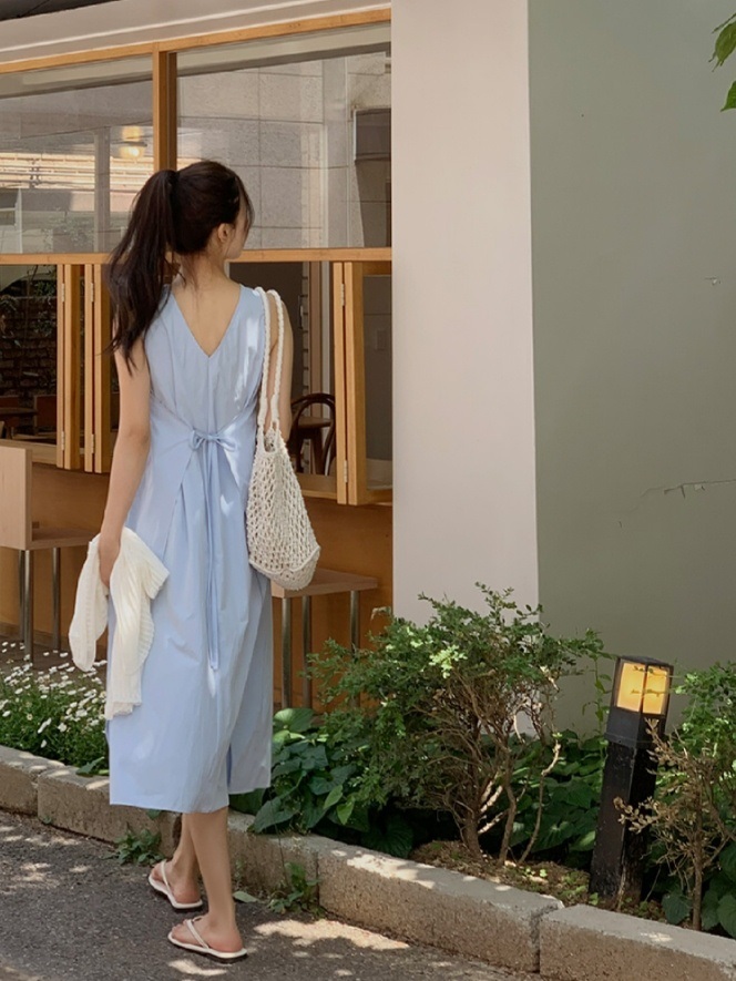 バックVカットリボンノースリワンピース | 詳細画像5