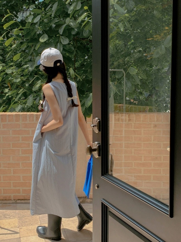 ストラップ付ドローコードノースリワンピース | 詳細画像6