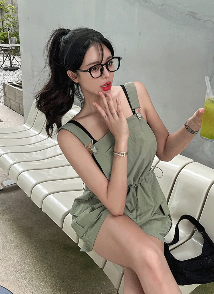 ドローコードカーゴサロペットショートパンツ | lovemuse | 詳細画像1