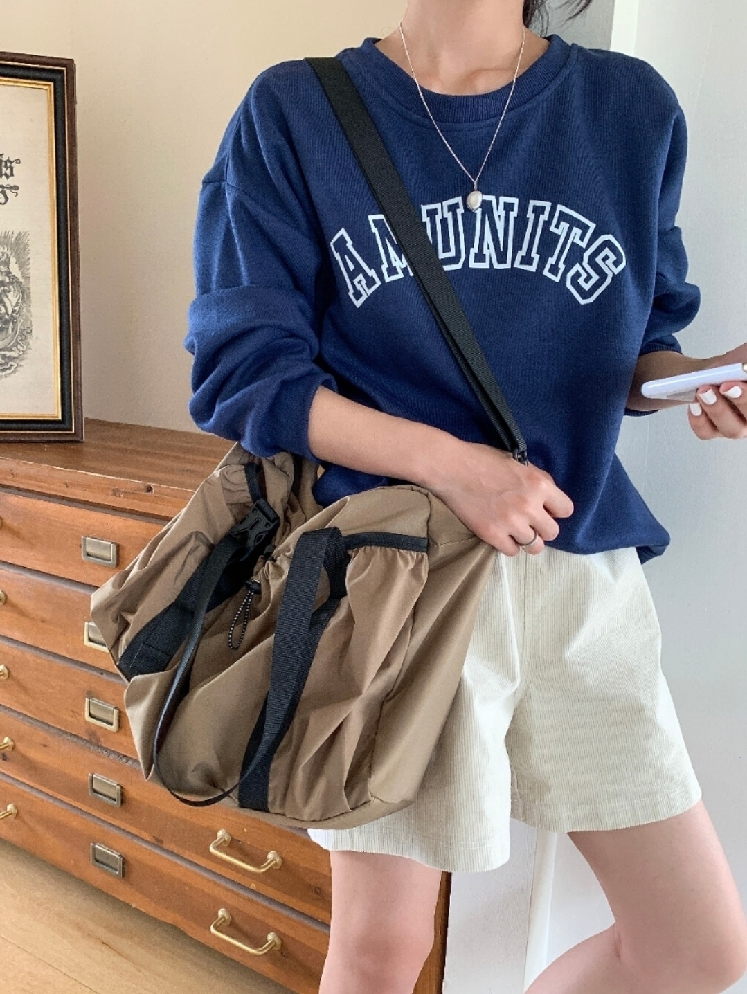 2WAYブラックハンドルドローコードバッグ | 詳細画像10