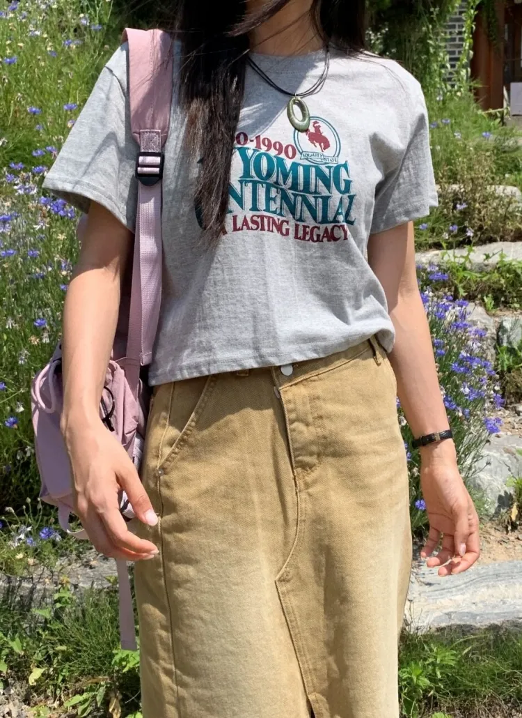 カウボーイプリントクロップド半袖Tシャツ | mandarinetree | 詳細画像1