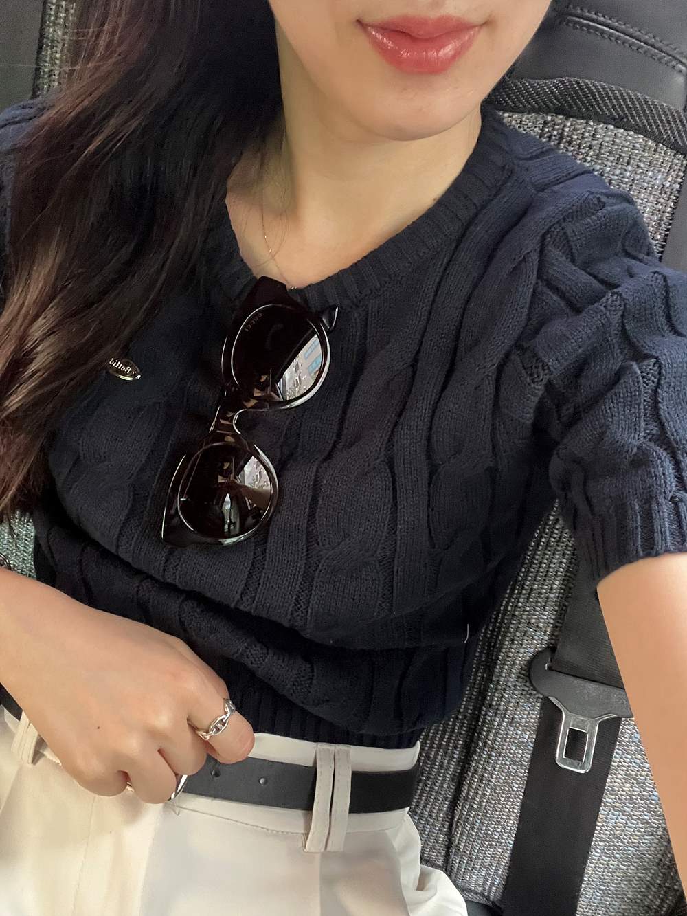 メタリックモチーフ半袖ニット | 詳細画像9