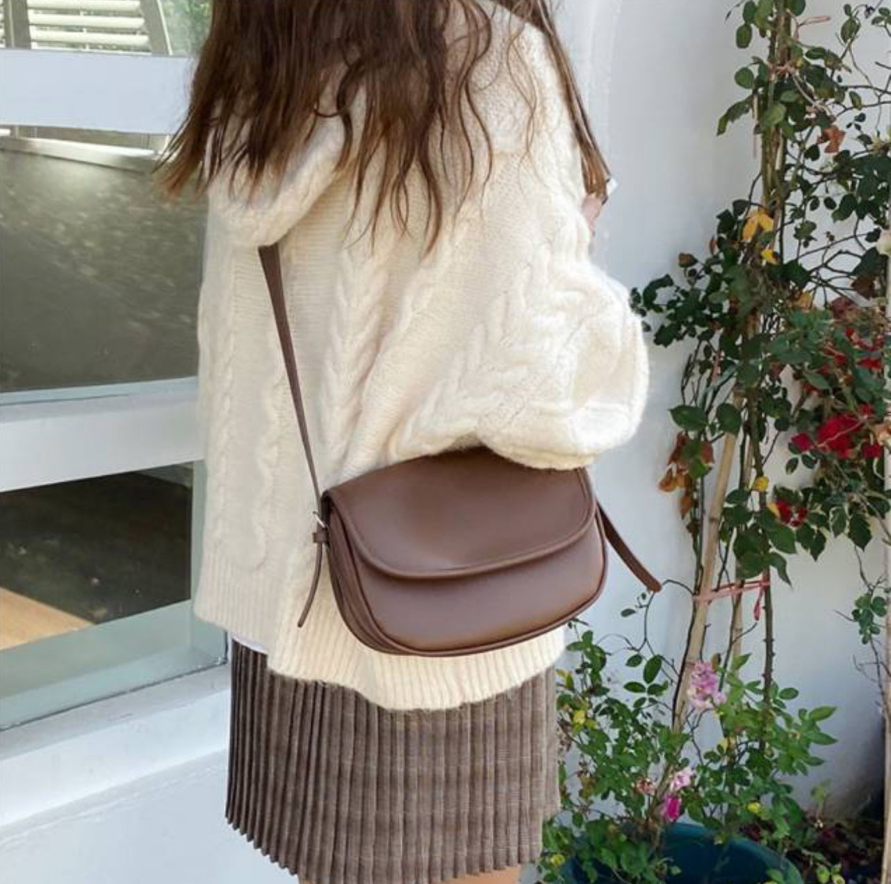 レザー調フラップショルダーバッグ | 詳細画像3