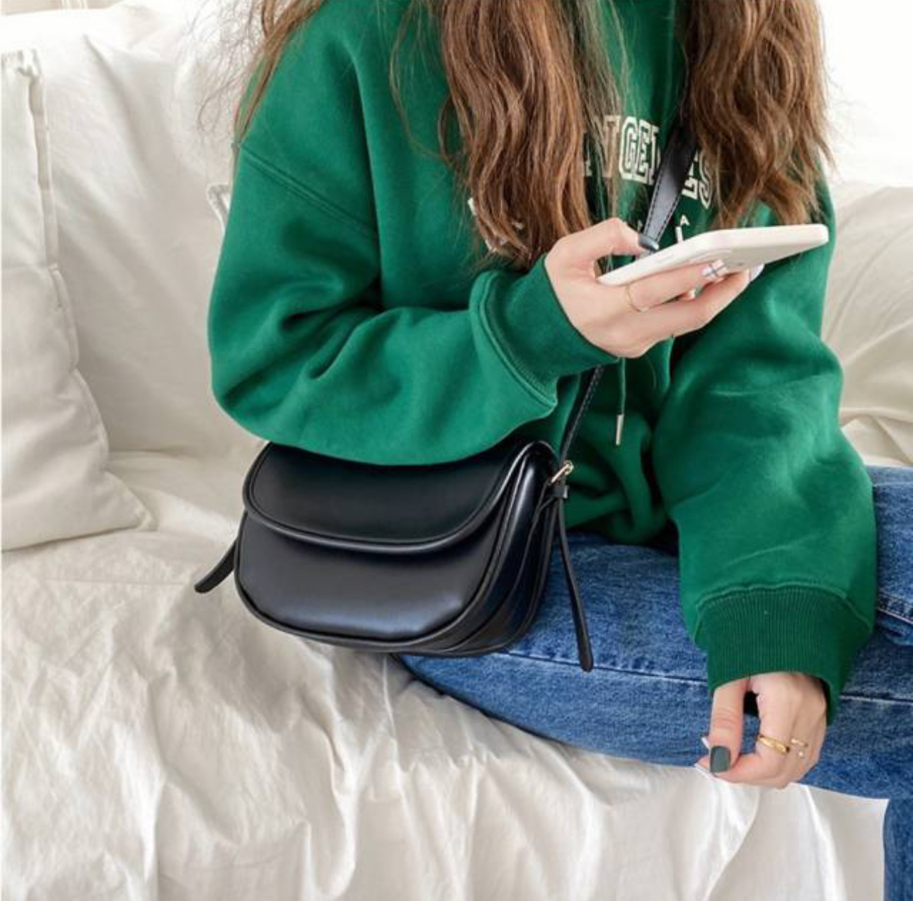 レザー調フラップショルダーバッグ | 詳細画像4