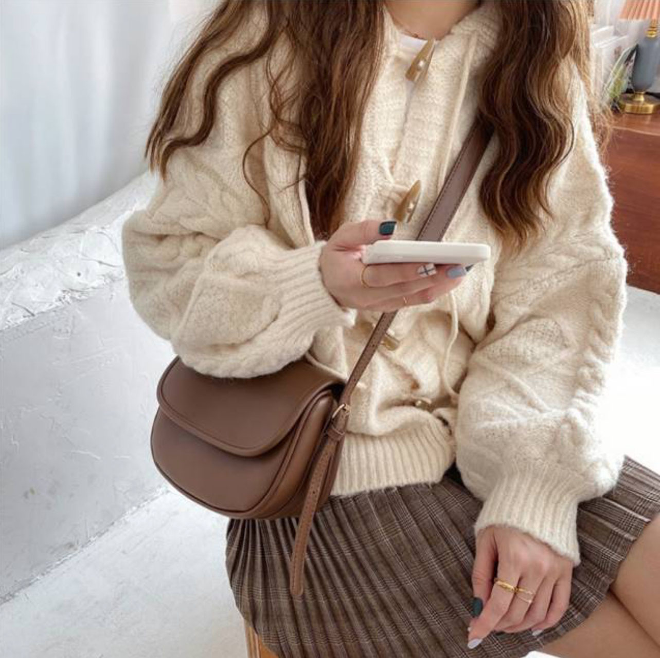 レザー調フラップショルダーバッグ | 詳細画像5